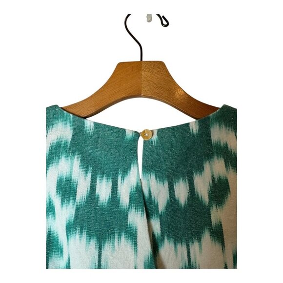 Vineyard Vines Dress Women 00 Green White Ikat Fit And Flare Mini Preppy Boho - Picture 5 of 10